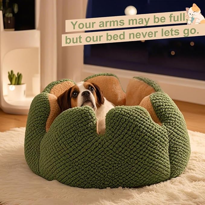 CWV Cute Cat Beds Kitten Beds, Soft Small Dog Beds, Washable Pet Beds for Puppy and Kitty, Cactus Shape, 23 Inch
