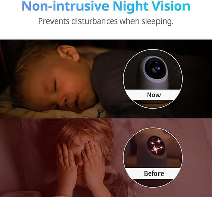 SwitchBot 3K/5MP Indoor Camera - Pan/Tilt Baby & Pet Monitor, 2.4G Wi-Fi, Night Vision, 2-Way Audio, 360° Tracking, Privacy Mode, Alexa, Cloud & SD Storage.