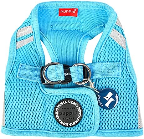 Puppia Soft Vest Dog Harness No Choke Step-in Reflective Triple Layered Breathable Mesh for Small and Medium Dog, Sky Blue, X-Large