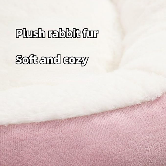 Cat Bed for Indoor Cats, Cat Litter, Dog Litter, Pet Supplies, Warm in Winter, Cute, Washable, Non-Enclosed Circular Deep Sleeping Bed Mat Dog Houses (Pink,Medium)