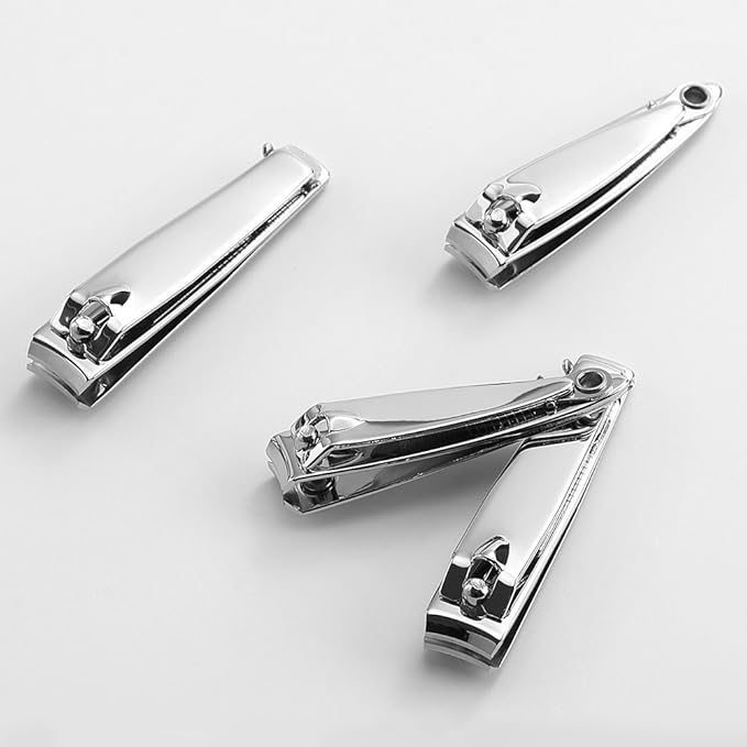 4 Pcs Nail Clippers for Fingernails and Tonenail by QLL - Swing Out Nail Cleaner/File - Sharpest Stainless Steel Clipper - Wide Easy Press Lever - Nail Cutter