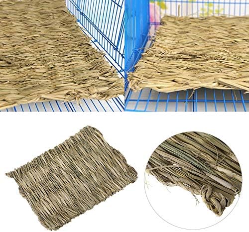 Hamiledyi Grass Mat Woven Bed Mat for Small Animal Bunny Bedding(Pack of 3)