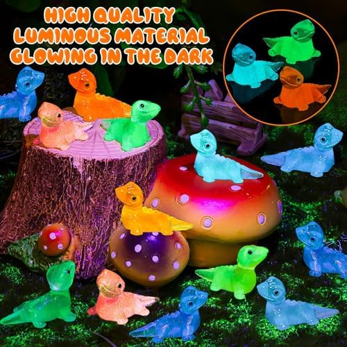 150PCS Luminous Mini Resin Lizards Tiny Glow Lizard Figurines Bulk