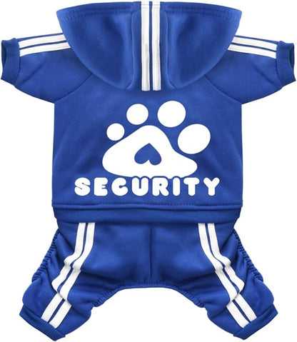 Dog Hoodie Security Clothes 4 Legs Jumpsuit Sweatshirt Hoodies Soft & Warm Dog Outfit Pullover Dog Winter Clothes Sweater for Small Medium Large Dogs Cats (Blue, XX-Large)