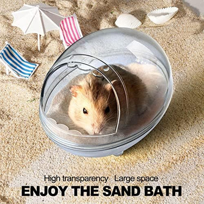 lazYYzal Hamster Bathroom,Hamster Bathtub Box,dust Bath for Hamster,Hamster Sand Bath Container,Hamster Bath,Hamster Bathing Bowl,Transparent Hamster Bathtub Toilet for Hamster Accessories (L)