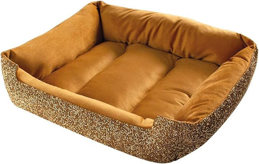 Sparkles Home Pet Bed, Sparkling Rhinestones, Soft, Comfortable Velvet, for Lounging Dogs, Cats, Pets, Gold, Small, Sold Individually