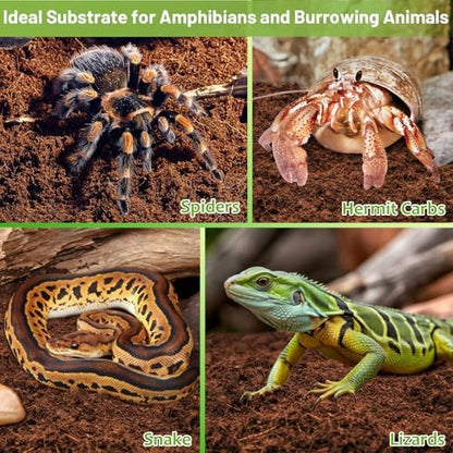 Riare 1 Pack Natural Coconut Fiber Substrate, Coco Coir Reptile Bedding