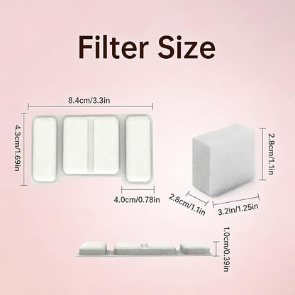 8 Filter Cartridges + 4 Filter Pads for Pawdrate Dog Water Fountain