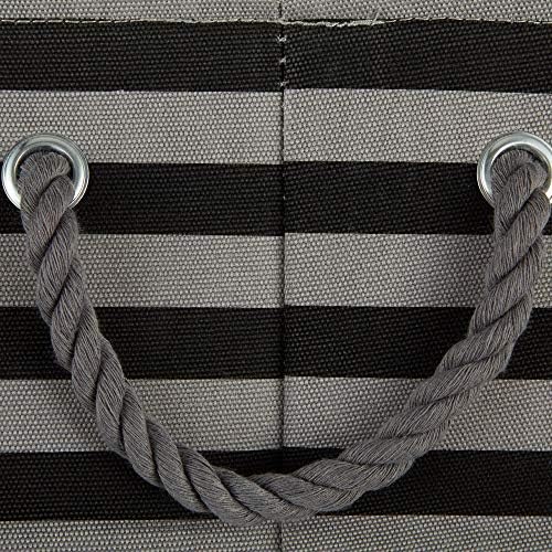 Bone Dry Pet Storage Collection Striped Paw Patch Bin, Black, Small Round