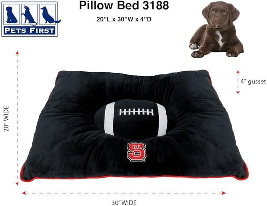 Pets First NCAA PET BED- North Carolina State Wolfpack Soft & Cozy Plush Pillow Bed. - Sports Dog Bed. Cuddle, Warm Collegiate Mattress Bed for Cats & Dogs
