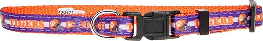Pets First Collegiate PET Collar New Version Clemson Tigers Dog Collar, Size Small. Best Sports Team Color for Dogs & Cats. A Shiny & Colorful Dog & Cat Collar Licensed by The NCAA