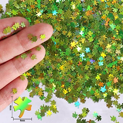 Renfio 1.75 Oz 50g Four Leaf Clover Confetti Glitter for Resin