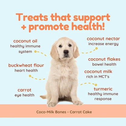 CocoTherapy Coco-Milk Bones Dog Treat (Carrot Cake) 6 Oz.