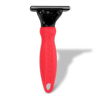 RYAN'S PET SUPPLIES Deshedding Tool, Red, Medium, Professional Dog Grooming Brush for Shedding, Pet Hair Remover, Fur Removal Brush for Medium and Long Pet Hair
