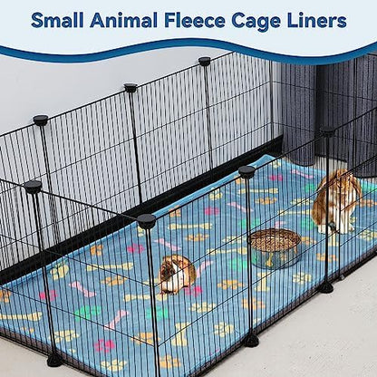 YUEPET 3 Pack Waterproof Guinea Pig Blankets, Fleece Cage Liners, L