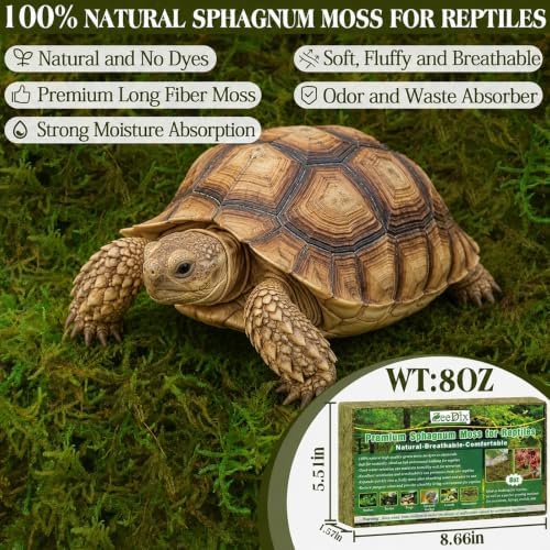 ZeeDix 8 OZ Premium Sphagnum Moss for Reptiles