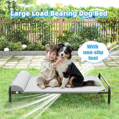Simple Trending Elevated Dog Bed for Large Dogs, 44.5" x 31", Grey