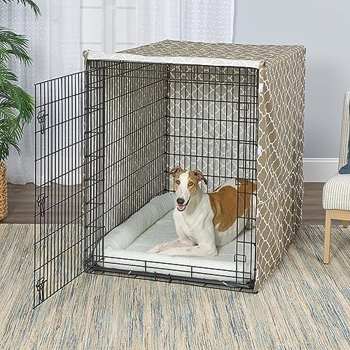 MidWest Homes for Pets Dog Crate Cover, Privacy Dog Crate Cover Fits Midwest Dog Crates, Crate Cover Only; Machine Wash & Dry; Brown Geo Print; 54 inch