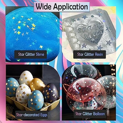 Laza 10g Stars Glitter Confetti Shiny Five-Angle Star False Nail Sequins