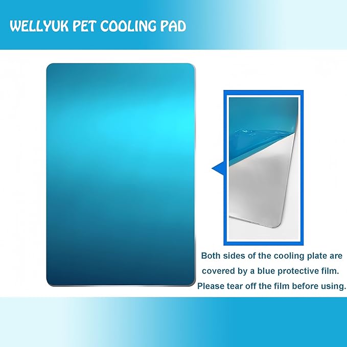 Aluminum Pet Cooling Pad for Bunny, Cat, Rabbit, Hamster, Guinea Pig and Other Small Pets, 11.8" X 7.9" Summer Animal Cool Mat Plate Ice Bed Cage Accessories