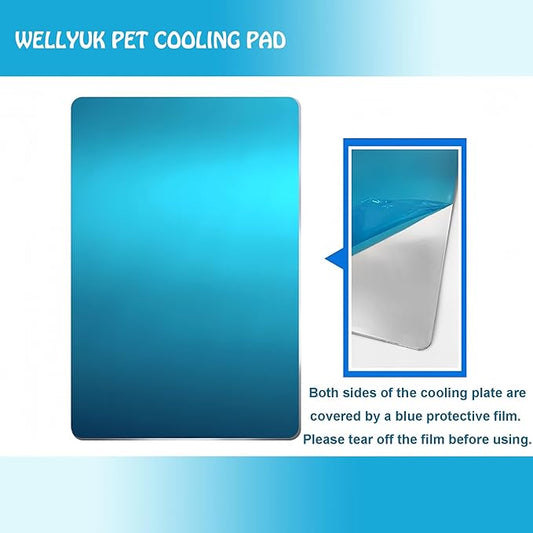 Aluminum Pet Cooling Pad for Bunny, Cat, Rabbit, Hamster, Guinea Pig and Other Small Pets, 11.8" X 7.9" Summer Animal Cool Mat Plate Ice Bed Cage Accessories