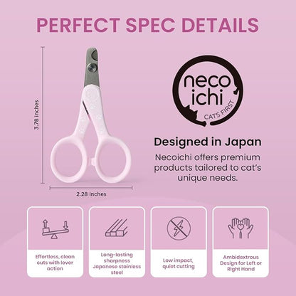 Necoichi Purrcision Feline Nail Clippers | Lever Principle Cat Nail Clipper | Butter-Smooth Cuts | Seki, Gifu Swordsmith Craftsmanship | Stainless Steel Cat Claw Trimmer for Indoor Cats (Lilac)
