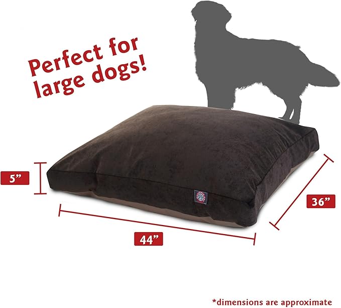 Majestic Pet Shredded Memory Foam Dog Bed Large with Removable Washable Cover – Rectangle Orthopedic Dog Bed–Durable Dog Crate Bed-Flat Dog Bed for Senior Dogs - (44x36) L - Villa - Storm