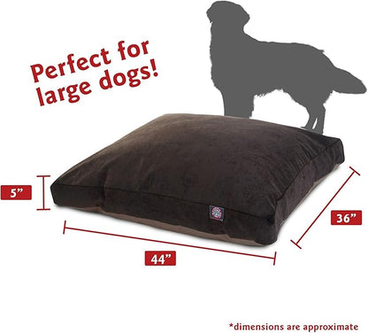 Majestic Pet Shredded Memory Foam Dog Bed Large with Removable Washable Cover – Rectangle Orthopedic Dog Bed–Durable Dog Crate Bed-Flat Dog Bed for Senior Dogs - (44x36) L - Villa - Storm