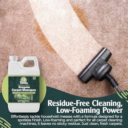 Sprinkle & Sweep: Enzyme Carpet Shampoo - 32oz, Deep Cleaning Pet Stain & Odor Remover, Dog & Cat Mess-Urine-Accident Solution, All Machine Compatible