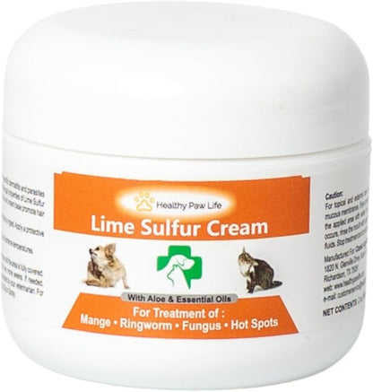 Healthy Paw Life's Lime Sulfur Pet Skin Cream (2 oz) - Pet Care and Veterinary Treatment for Itchy and Dry Skin - Safe Solution for Dog, Cat, Puppy, Kitten, Horse