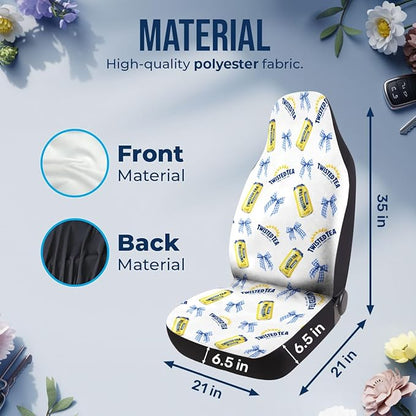 GENANY Summer Twisted Car Seat Covers Set of 2, Breathable Front Seat Covers for Truck Sedan SUV, Funny Car Accessories, Drinking Gift for Women Men