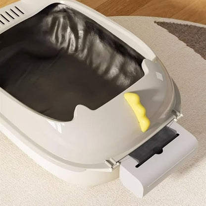 Litter Box, Durable Open Cat Litter Box with Scoop,Anti Splash Pet Tray Cat Litter Box(Green)