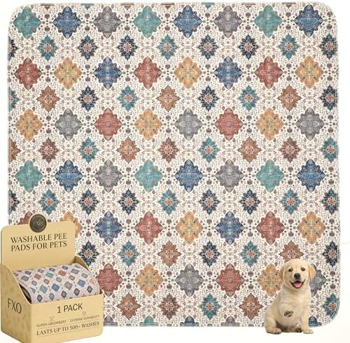 Washable Pee Pads for Dogs,Great Urine Absorbent Reusable Puppy Training Pads,Waterproof,Leak-Proof & Non-Slip Potty Pads for Whelping,Crate,Playpen,Bed.(Colorful Day,72"x72")