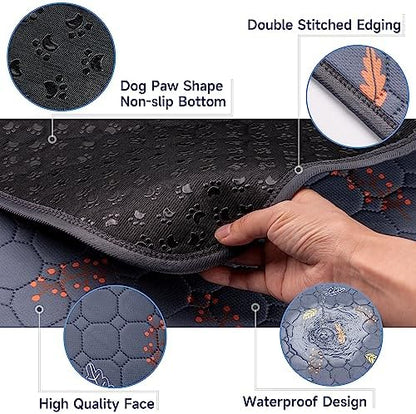 Sunheir Washable Pee Pads for Small Pet 5-Pack, Reusable Pet Training Pads Absorbent & Leak-Free, Waterproof Pee Pads for Dog Cat Rabbit Guinea Pig Hamster, Whelping Pad (Leaves - Deep Grey, 12x12)