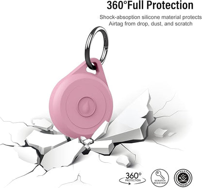 for Air tag Keychain Holder Case for Apple Air tag, 2 Pack of IPX8 Waterproof, Fully Shockproof, Anti Scratch for Air tag Holder Case for Key, Kid, Bag, Luggage, Pets Collar