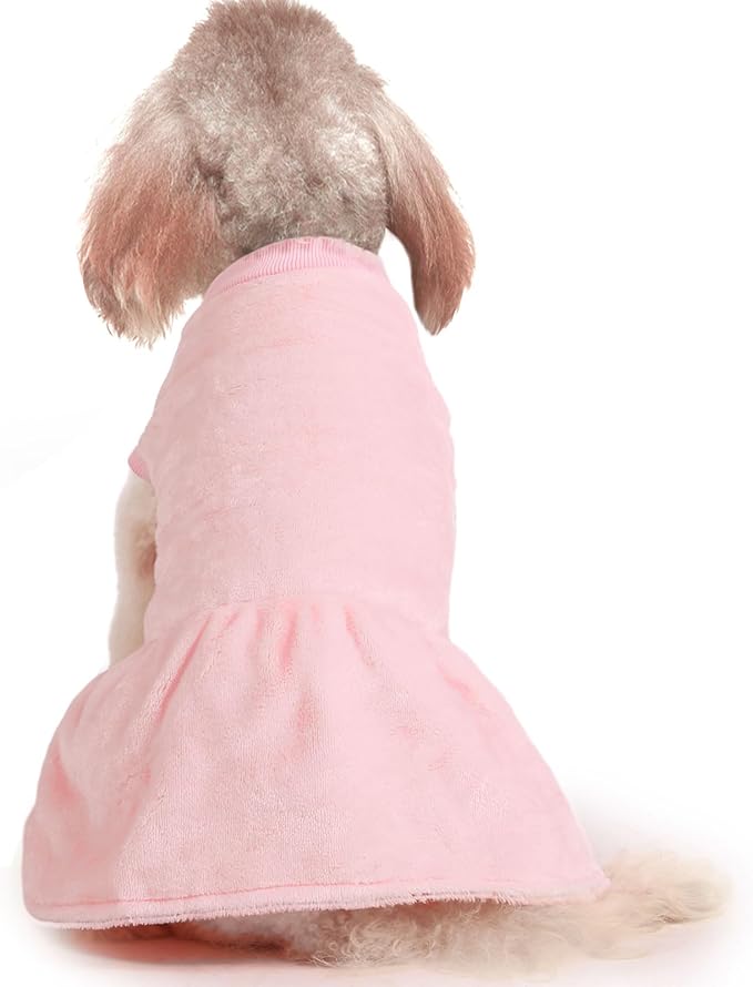 FabriCastle Dog Dress Clothes, 3-Pack Sweaters XS Small for Dogs Girl & Cats, Ultra Soft Warm Pet Coats for Winter, Female Puppy Apparel, Doggy Outfits XXS – XL (Pink,Violet,Rosepink, Small)