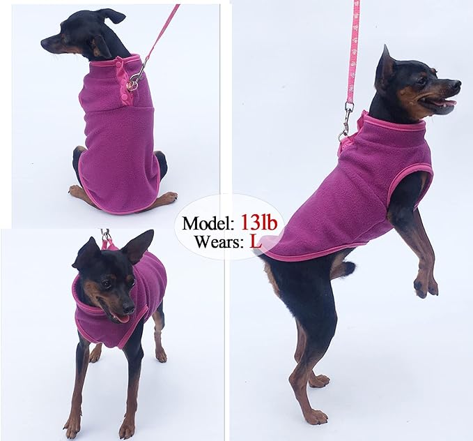 2 Pack Dog Sweater, Warm Puppy Pullover, Autumn Winter Coat, Stretch Fleece Apparel with Buttons for Small Medium Dogs Cats (X-Large)