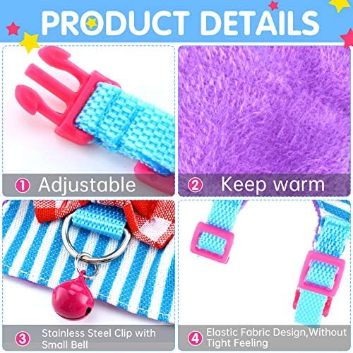 Satinior 2 Pcs Guinea Pig Harness and Leash Set, M, Blue, Black
