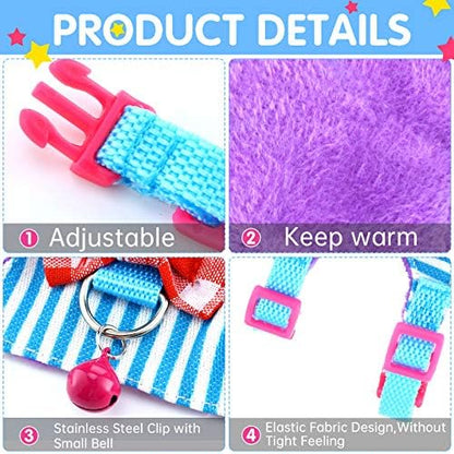 Satinior 2 Pcs Guinea Pig Harness and Leash Set, M, Blue, Black