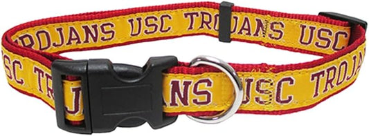 Pets First Collegiate PET Collar NEW VERSION USC Trojans Dog Collar, Size Small. Best Sports Team Color for Dogs & Cats. A Shiny & Colorful Dog & Cat Collar Licensed by The NCAA