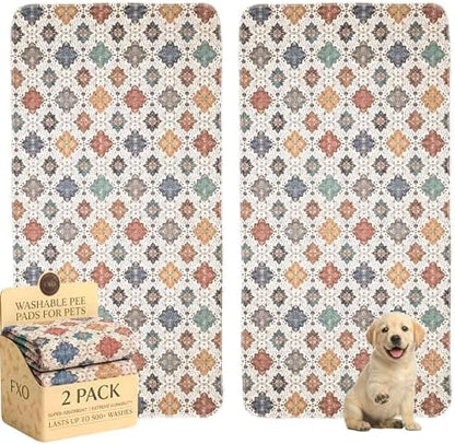 Washable Pee Pads for Dogs,Great Urine Absorbent Reusable Puppy Training Pads,Waterproof,Leak-Proof & Non-Slip Potty Pads for Whelping,Crate,Playpen,Bed.(Colorful Day,36"x72")