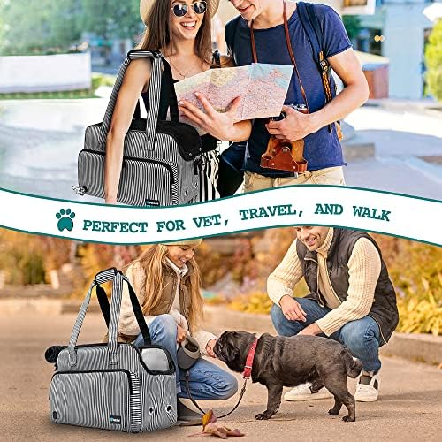 PetAmi Small Dog Purse Carrier, Airline Approved Soft Sided Tote, Stripe