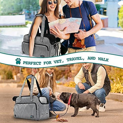 PetAmi Small Dog Purse Carrier, Airline Approved Soft Sided Tote, Stripe