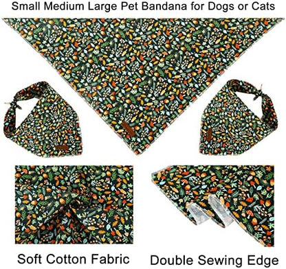 Fall Dog Bandana, UP URARA PUP Puppy Bandana for Small,Medium Dog, Comfortable Cotton Triangle Bid Scarf Dog, Pet Kerchief for Girl Boy Dogs or Cats, Fancy Fall Classic Dog Bid Scarf