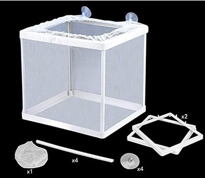 COMOK Fish Hatchery Breeder Box Aquarium Separation Net Nylon Incubator Mesh Fish Breeding Tanks Isolation Box White Square 20PCS