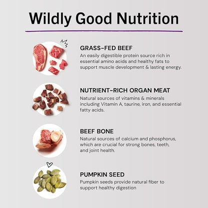 Stella & Chewy's Freeze-Dried Raw Cat Dinner Morsels - Premium Beef Recipe with 98% Grass-Fed Meat & Organs - Natural Grain-Free Cat & Kitten Food - Made in USA - 18 oz