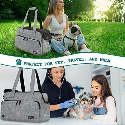 PetAmi Small Dog Purse Carrier, Airline Approved Soft Sided Tote, Gray