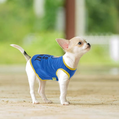 Saintrygo 8 Pieces Dog Shirts Pet Printed Clothes with Funny Letters Summer Pet T Shirts Cool Puppy Breathable Dog Outfit Soft Sweatshirt Cats(Classic Pattern,Small)