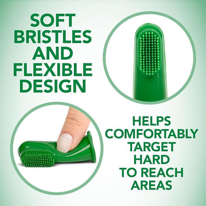 Vet’s Best Dog Toothbrush - Easy Teeth Cleaning for Dog Dental Care, Perfect for Dogs and Cats - Comes With 10 Soft Finger Brushes Per Pack