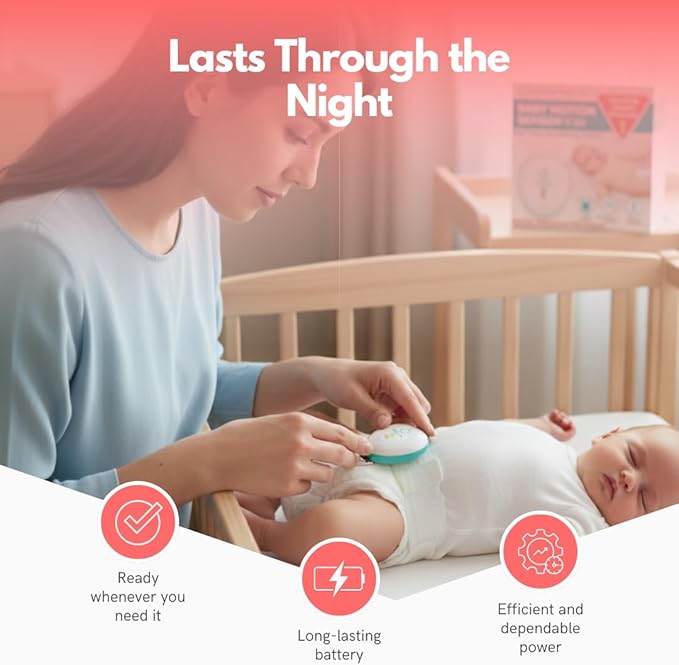 BabySmile E-202 Baby Movement & Sleep Monitor | Motion Sensor with Safety Alerts, Arousal Vibration & Portable Clip-On Design | Smart Baby Sleep Support (White)